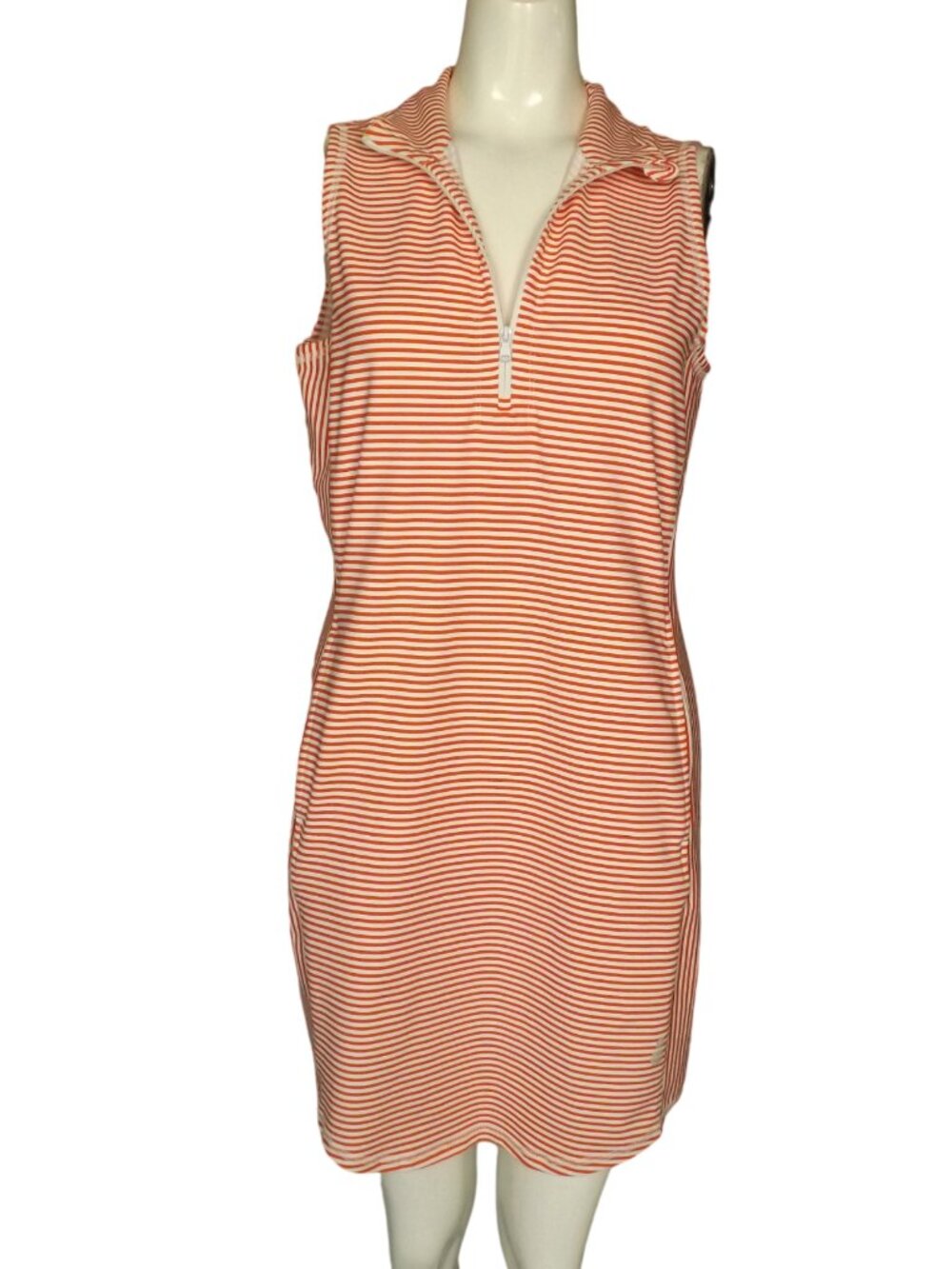 TOMMY BAHAMA Mini Dress, S, Islandzone, Red/White Stripe, Activewear, Zip Neck - Picture 9 of 13